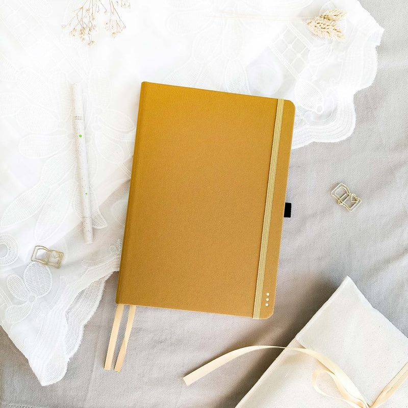 Dotted notebook - 176 pages - 100% recycled paper - Mustard