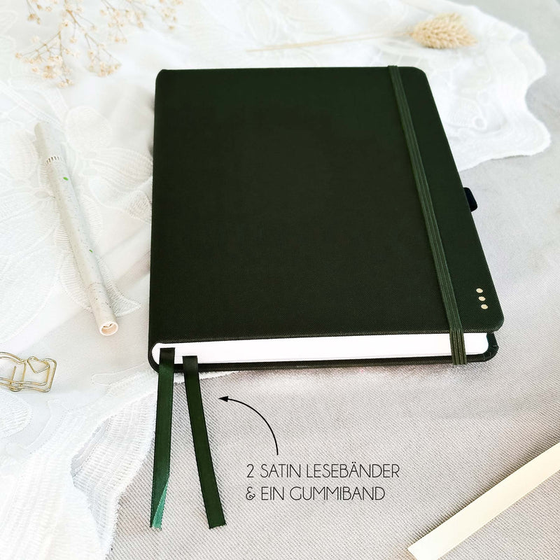 Dotted notebook - 176 pages - 100% recycled paper - Olive