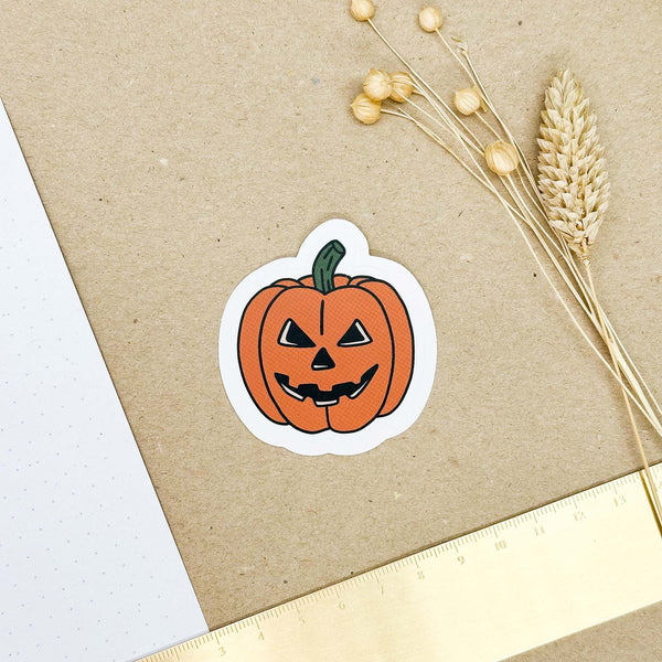 Hand-drawn sticker - Halloween pumpkin - Size M