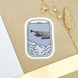 Hand-drawn sticker - Airplane window - Size L