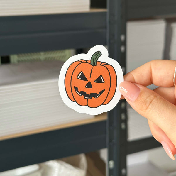 Hand-drawn sticker - Halloween pumpkin - Size M