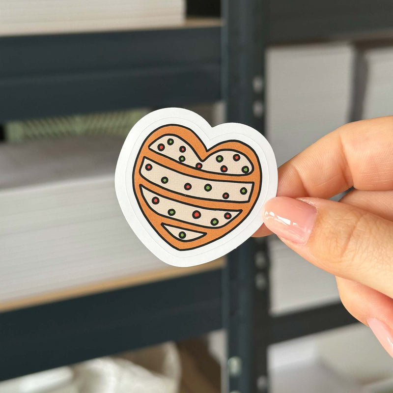 Hand-drawn sticker - Gingerbread heart - Size M