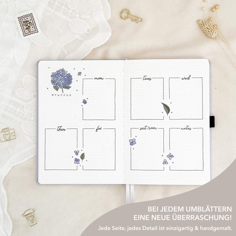 Hand-drawn planner - Undated - 100% recycled paper - Soft Lilac