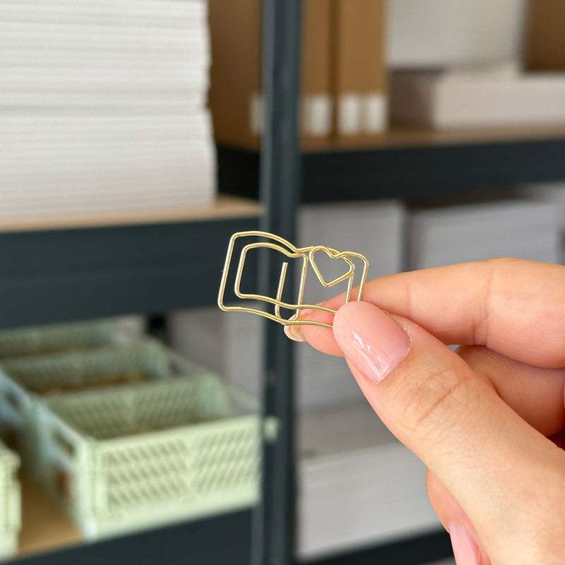 Book paper clips - Gold - 5 pieces