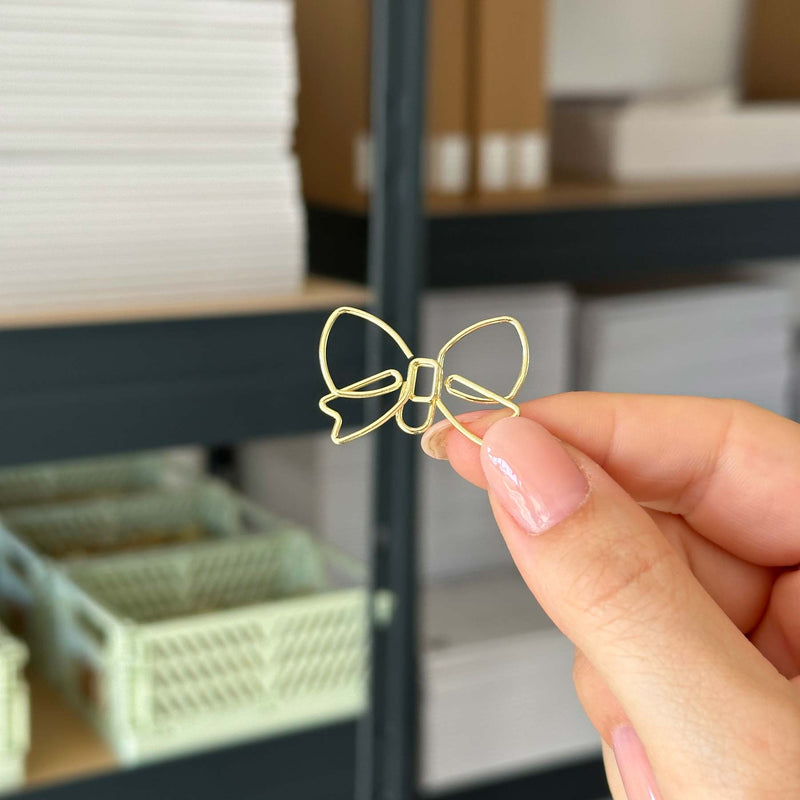 Bow paper clips - Gold - 5 pieces